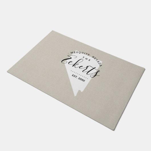 Nevada Monogramm Staat Doormat Fußmatte (Schrägansicht)