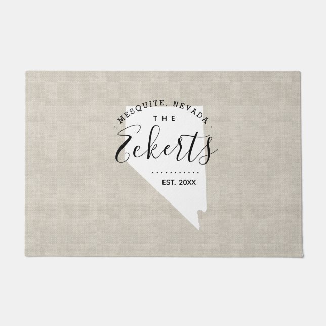 Nevada Monogramm Staat Doormat Fußmatte (Vorderseite)