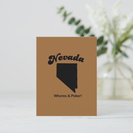 Nevada Motto - Wesen und Poker Postkarte (Stehend Vorderseite)