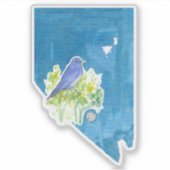 Nevada Mountain Bluebird Staat Form Symbole Aufkleber (Vorderseite)