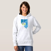 Nevada Mountain Bluebird Staat Form Symbole Hoodie (Vorne ganz)