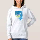 Nevada Mountain Bluebird Staat Form Symbole Hoodie (Vorderseite)