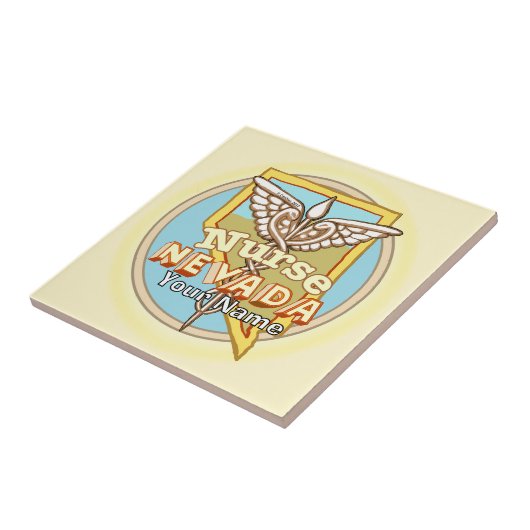 Nevada Nurse Caduceus Tile Fliese (Seite)
