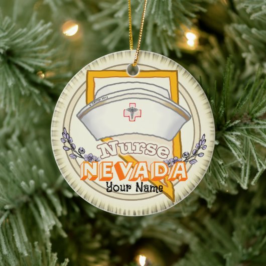 Nevada Nurse Keramik Ornament (Baum)