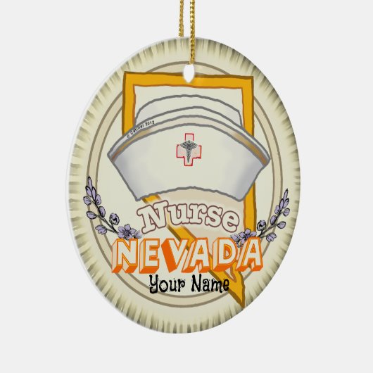 Nevada Nurse Keramik Ornament (Rechts)