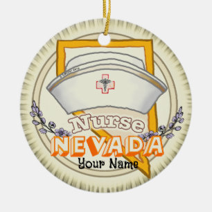 Nevada Nurse Keramik Ornament
