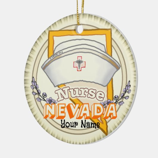 Nevada Nurse Keramik Ornament (Links)