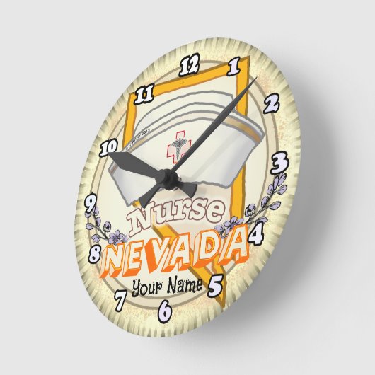 Nevada Nurse Runde Wanduhr (Winkel)