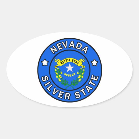 Nevada Ovaler Aufkleber (Vorderseite)