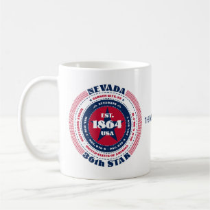 Nevada Patriotic Circular Monogram Tasse