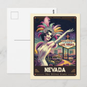 Nevada | Patriotischer Geist Vintag Postkarte (Vorne/Hinten)