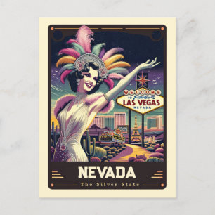 Nevada Patriotischer Geist Vintage Postkarte