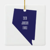 Nevada Personalisiertes Weihnachtsgeschenk Keramikornament (Rückseite)