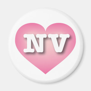 Nevada Pink Fade Heart - I Liebe NV Magnet