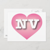 Nevada Pink Fade Heart - I Liebe NV Postkarte (Vorne/Hinten)
