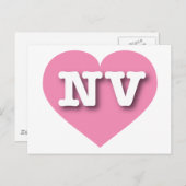 Nevada Pink Heart - I Liebe NV Postkarte (Vorne/Hinten)