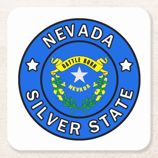 Nevada Rechteckiger Pappuntersetzer (Vorderseite)