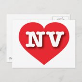 Nevada Red Heart - I Liebe NV Postkarte (Vorne/Hinten)
