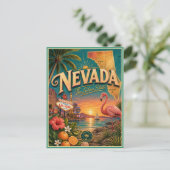 Nevada Retro Reise Souvenir Postkarte (Stehend Vorderseite)
