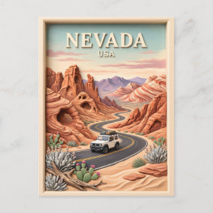 Nevada Roadtrip Valley of Fire Vintage 3D Textur Postkarte