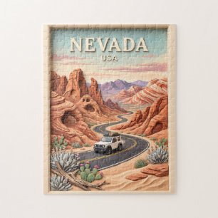 Nevada Roadtrip Valley of Fire Vintage 3D Textur Puzzle
