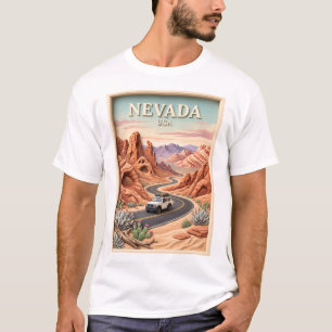 Nevada Roadtrip Valley of Fire Vintage 3D Textur T-Shirt