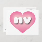 Nevada rosa fade heart - I Liebe nv Postkarte (Vorne/Hinten)