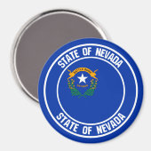 Nevada Round Emblem Magnet (Vorderseite/Rückseite)