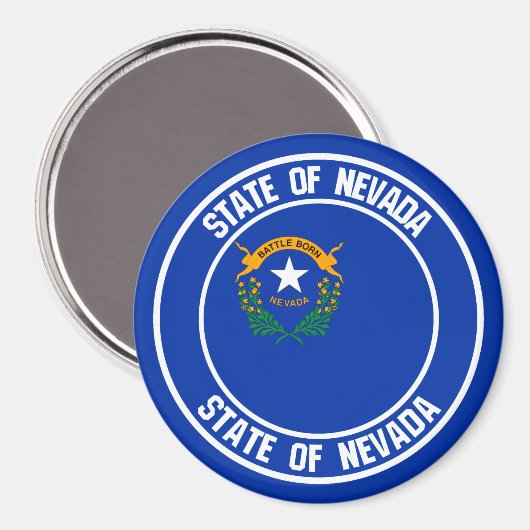 Nevada Round Emblem Magnet (Vorderseite/Rückseite)