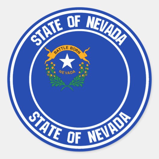 Nevada Round Emblem Runder Aufkleber (Vorderseite)
