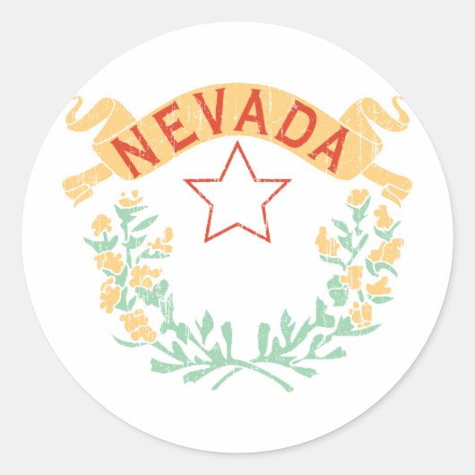 Nevada Runder Aufkleber (Vorderseite)