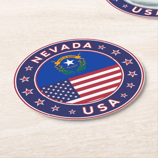 Nevada Runder Pappuntersetzer (Angewinkelt)