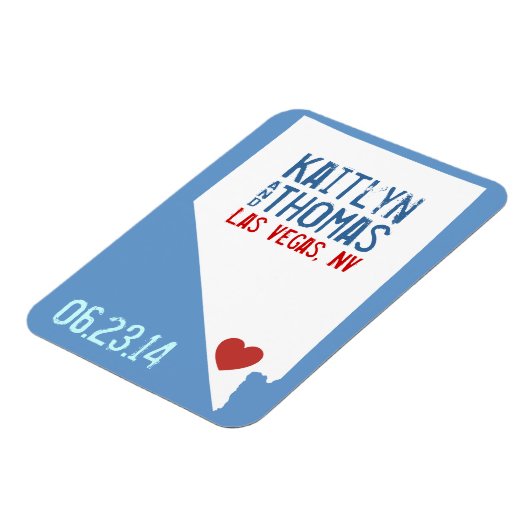 Nevada Save the Date - Individuell gestaltete Stad Magnet (Linke Seite)