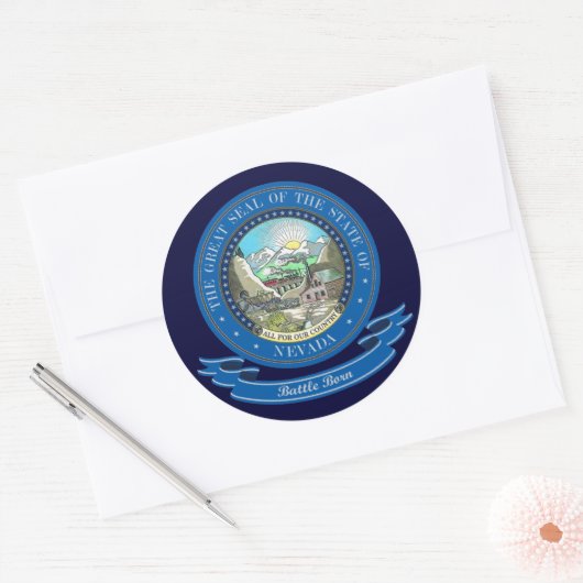 Nevada Siegel Runder Aufkleber (Umschlag)