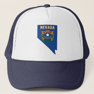 Nevada Silhouette Map Shaping State Flag Truckerkappe
