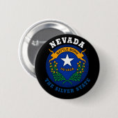 NEVADA SILVER STAAT FLAG BUTTON (Vorne & Hinten)