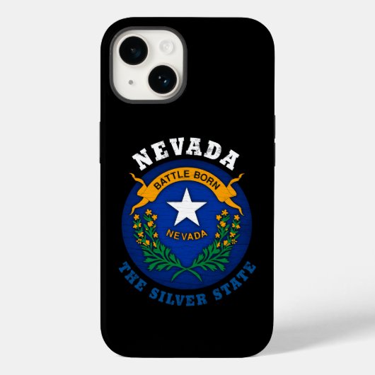 NEVADA SILVER STAAT FLAG Case-Mate iPhone HÜLLE (Rückseite)