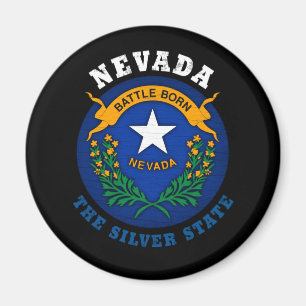 NEVADA SILVER STAAT FLAG MAGNET