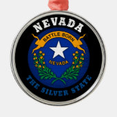 NEVADA SILVER STAAT FLAG ORNAMENT AUS METALL (Vorne)