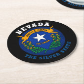 NEVADA SILVER STAAT FLAG RUNDER PAPPUNTERSETZER (Angewinkelt)