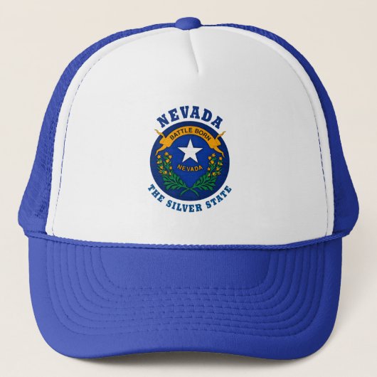NEVADA SILVER STAAT FLAG TRUCKER HAT TRUCKERKAPPE (Vorderseite)