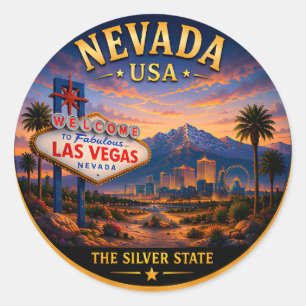 Nevada Silver State Abenteuer in der Wüste Runder Aufkleber