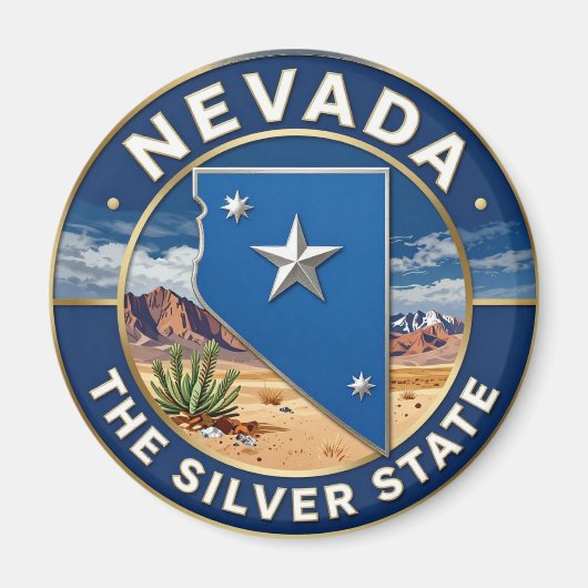 NEVADA Silver State Desert Erbe Magnet (Vorne)