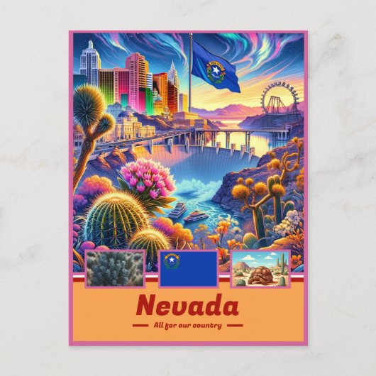 Nevada Splendor Iconische Sehenswürdigkeiten Postkarte (Vorderseite)
