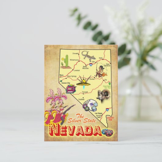 Nevada Staat Karte (Stehend Vorderseite)