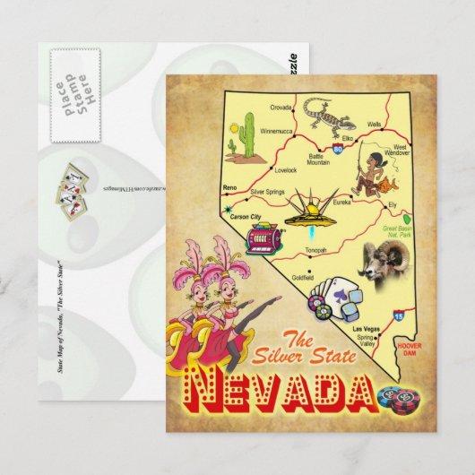 Nevada Staat Karte (Vorne/Hinten)