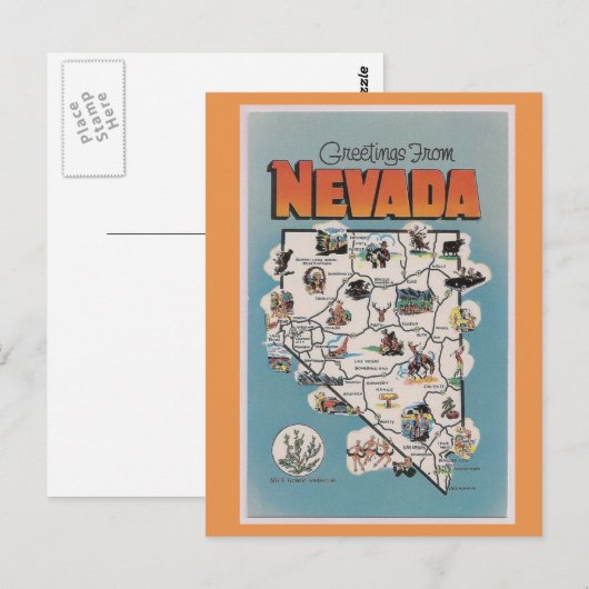 Nevada Staat Karte (Vorne/Hinten)