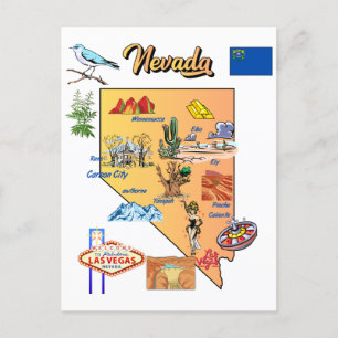 Nevada Staat Karte mit touristischen Zielen