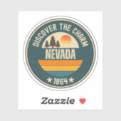 Nevada Staat - Silberner Staat Souvenir Aufkleber (Blatt)