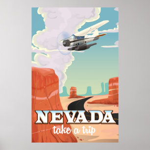 Nevada Staat Vintage Reiseplakat Poster